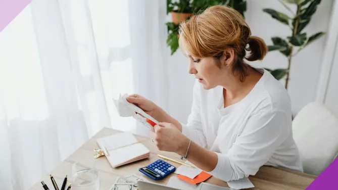 A woman planning her finances