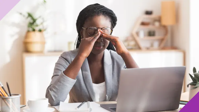 a woman frustrated at work