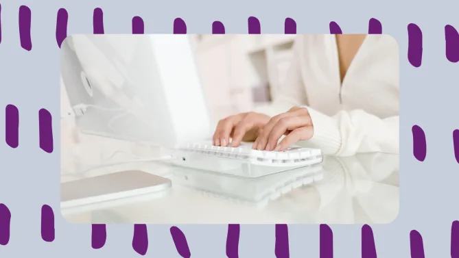 A person typing on a computer.