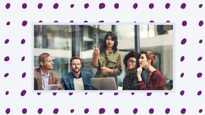 A woman leading a meeting. 