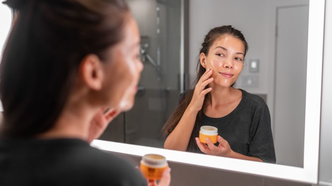 Woman getting ready for bed