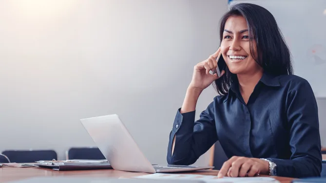 Woman at a networking event