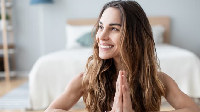 Woman meditating