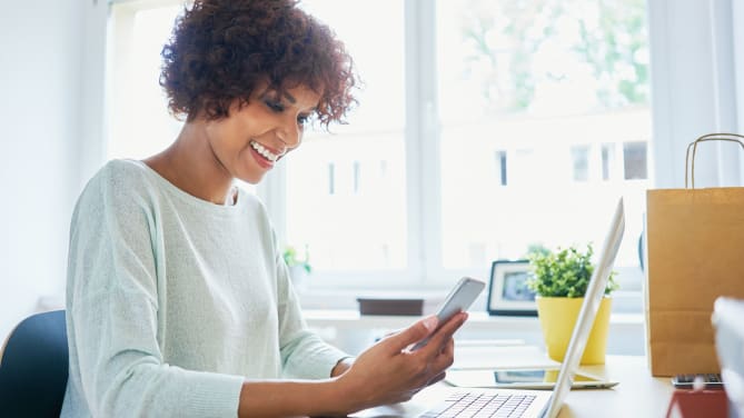 Woman messaging