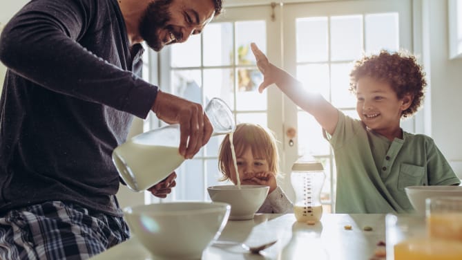 Dad with kids