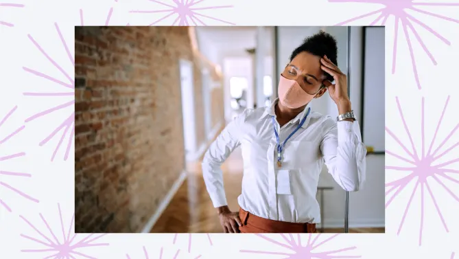 a woman stressed at work