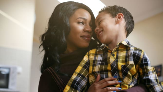 Woman with son