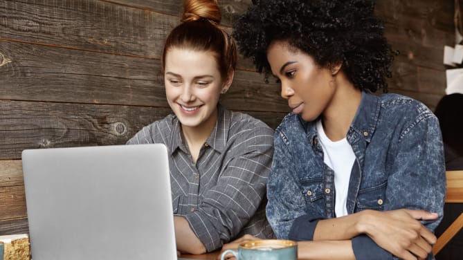 Women on computer