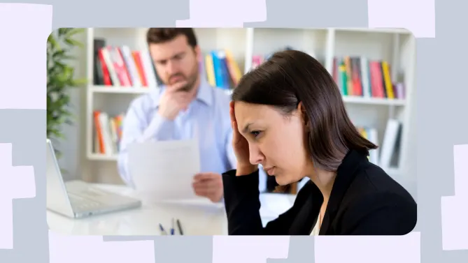 a woman stressed at work