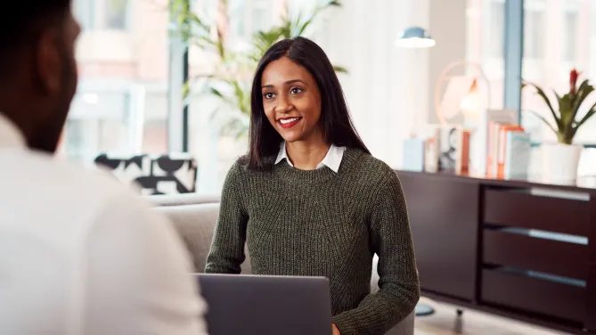 Woman in interview