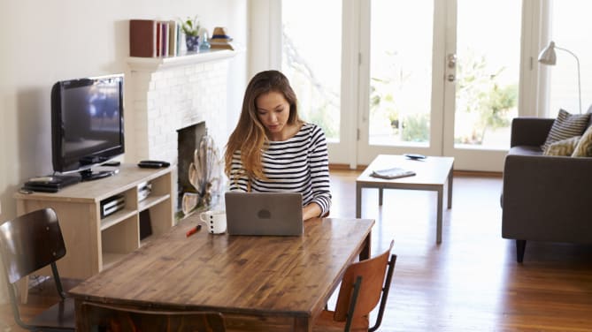 Woman Working on Computer