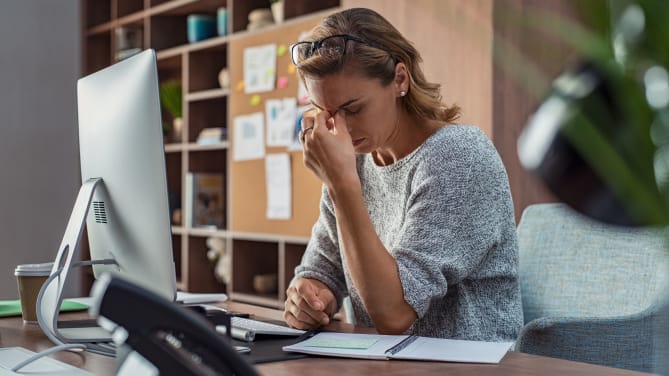 Woman with headache