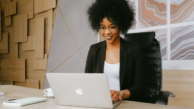 woman on a video interview