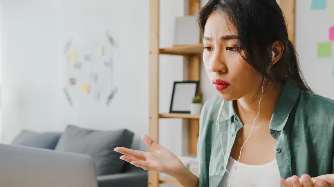 Woman in an interview