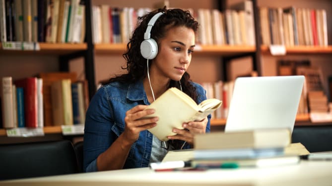 Student studying