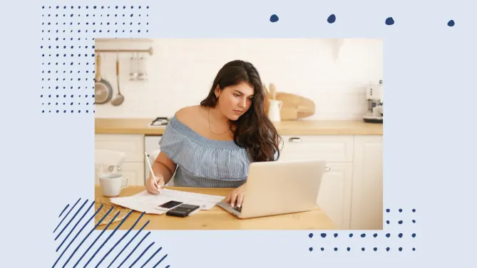 woman working on application