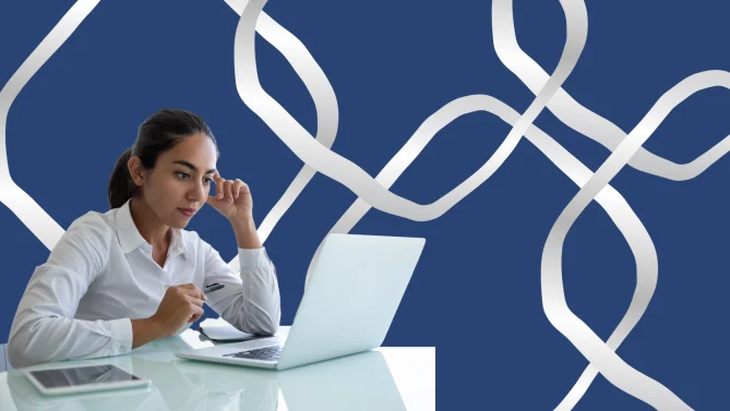 woman working on laptop