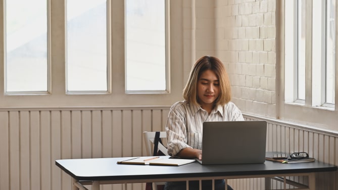 Woman on Computer