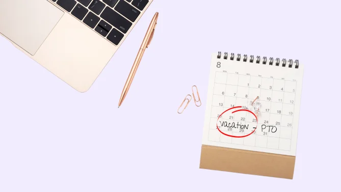 calendar with vacation block
