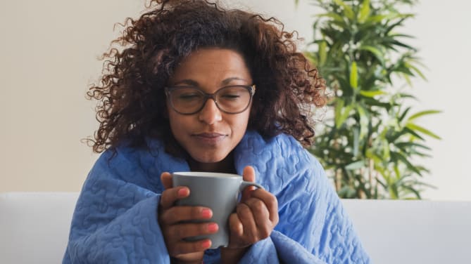 Woman drinking tea