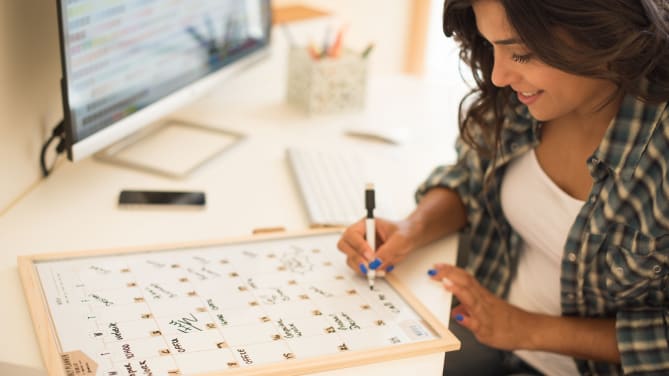 Woman with calendar