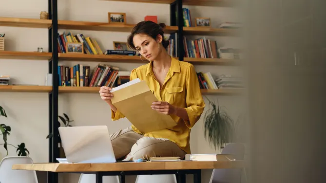 Woman reading applications