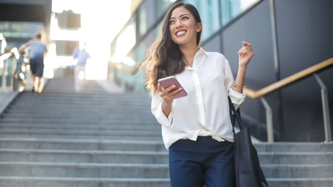 Woman preparing for interview