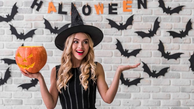 Woman as Witch on Halloween