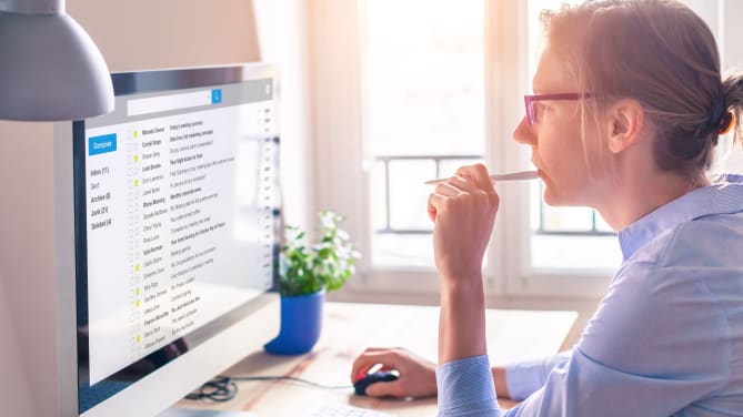 Woman Emailing