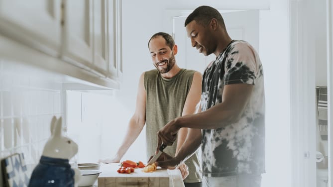 Couple at home