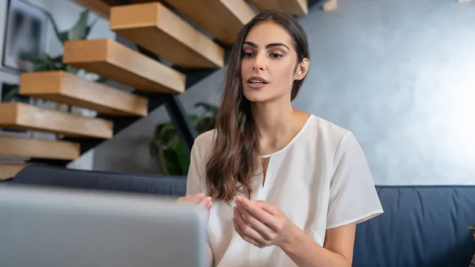 woman on video call