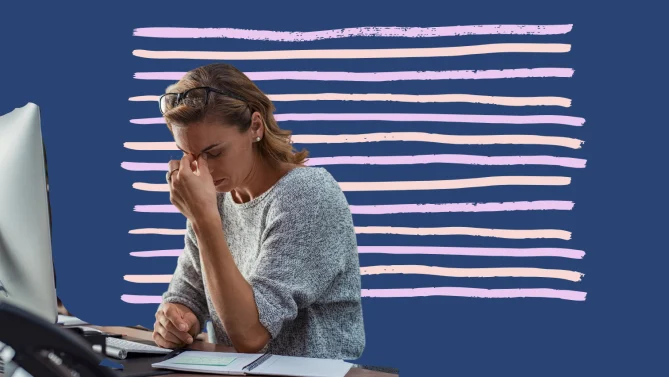 woman tired at work