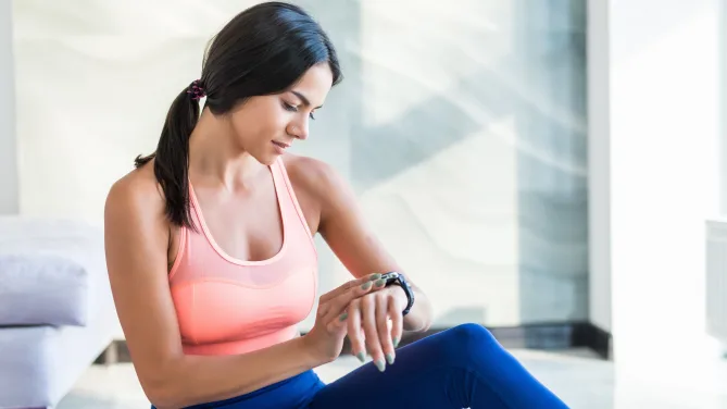 Woman looking at watch