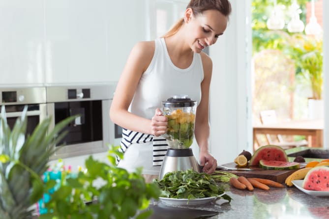 Woman making breakfast