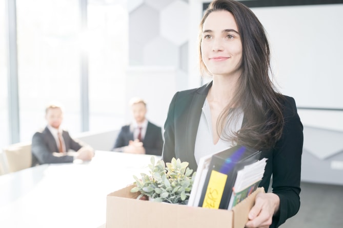 woman quitting