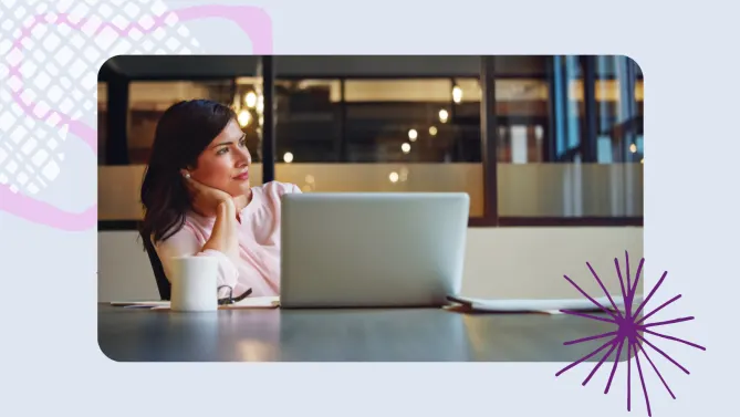 a woman thinking at work