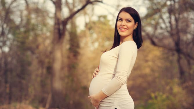 pregnant woman outside