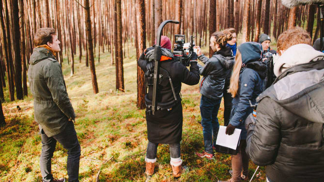 filming a movie outside