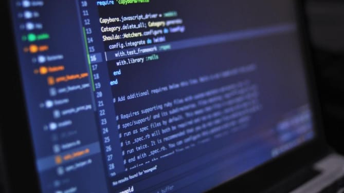 computer code on a screen