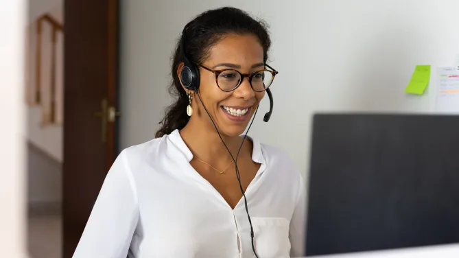 Woman working remotely