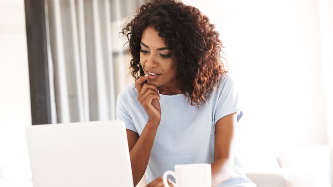 woman updating her resume