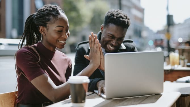 Happy woman entrepreneur