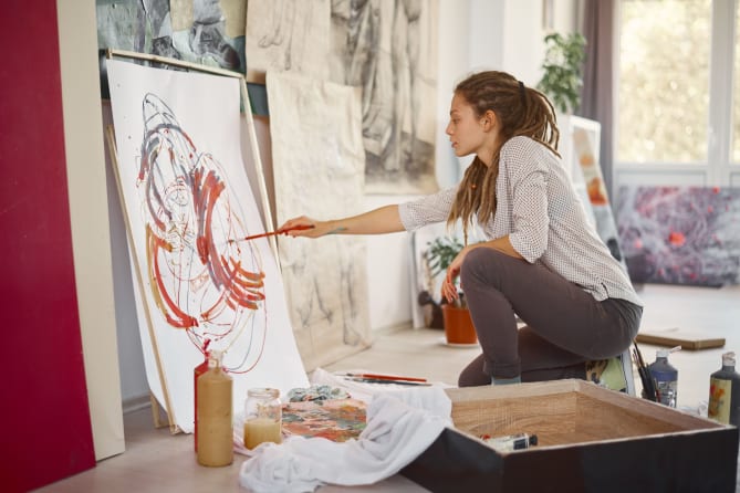 Artist painting