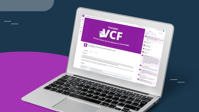 Laptop sitting on purple table 