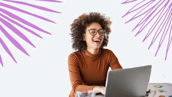 a woman working from home