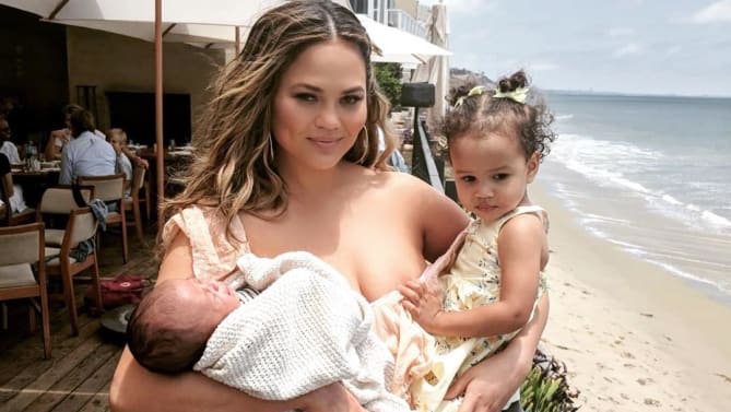 Chrissy Teigen and her kids