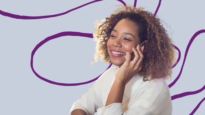 a woman talking on a phone