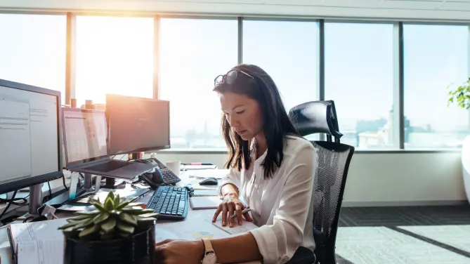 An employee at work.