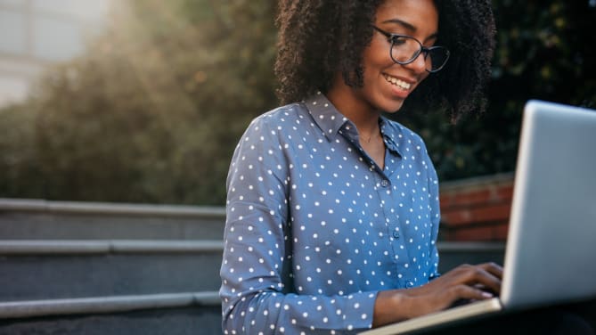 Woman at computer