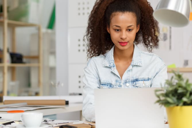 Woman on her computer